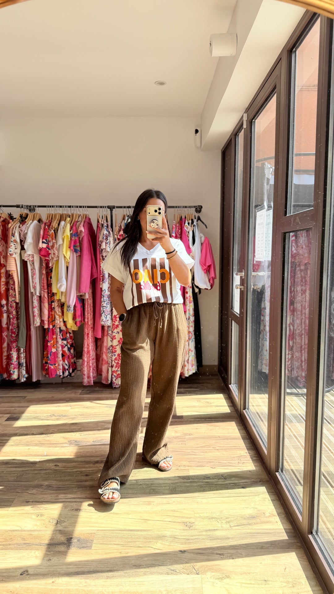 Pantalon gaze de coton Chocolat CURVY