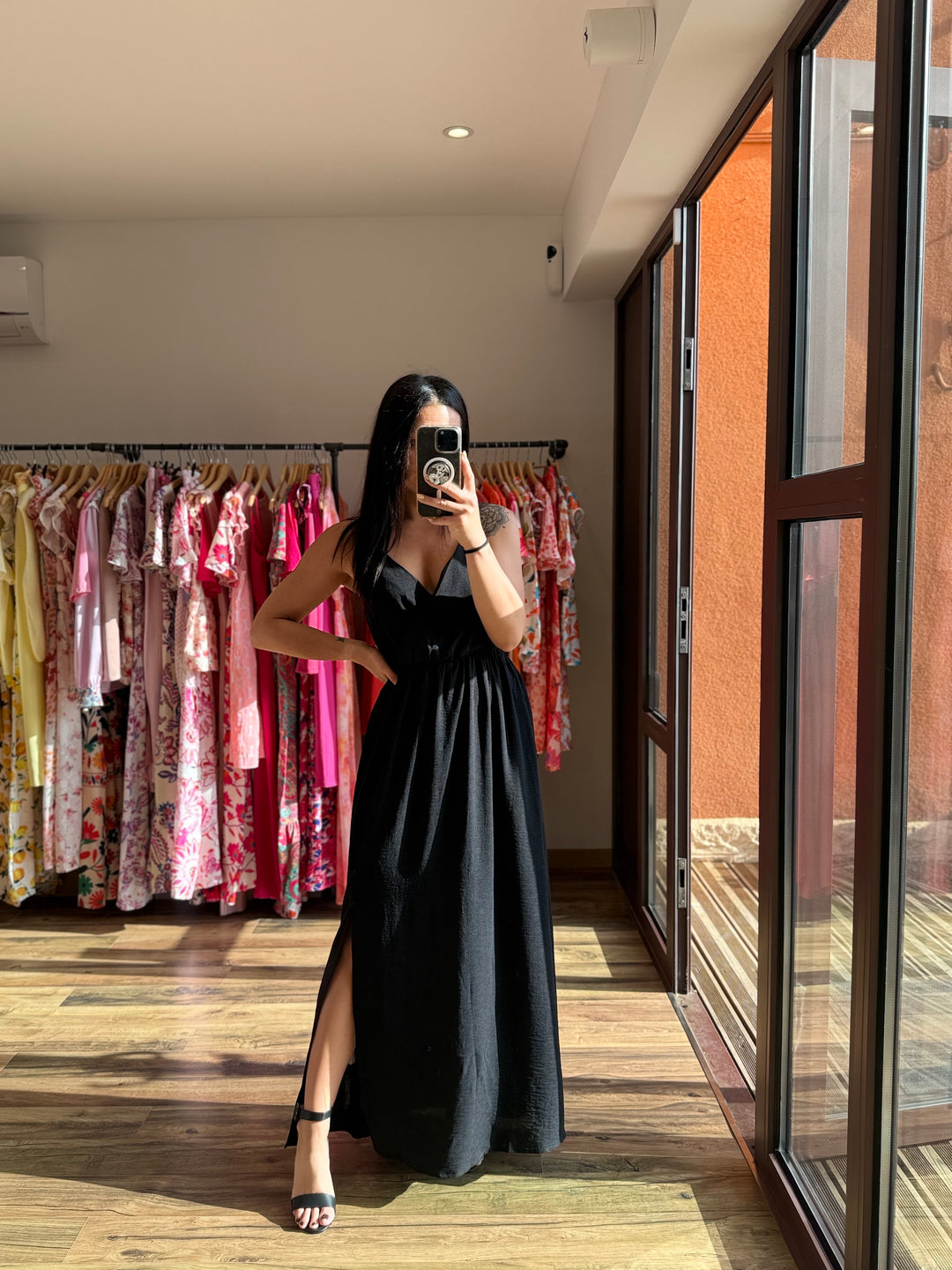 Robe longue Amanda CURVY noir