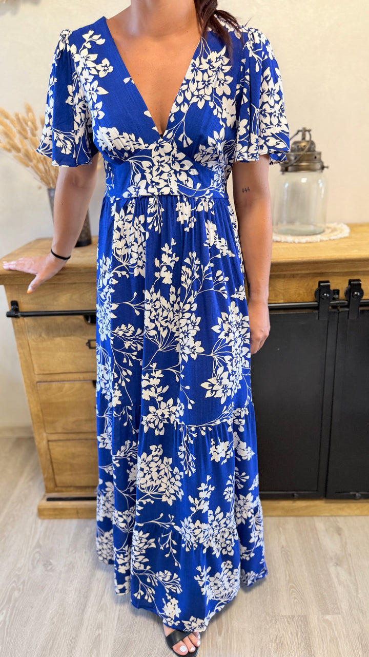 Robe longue Mulan bleu