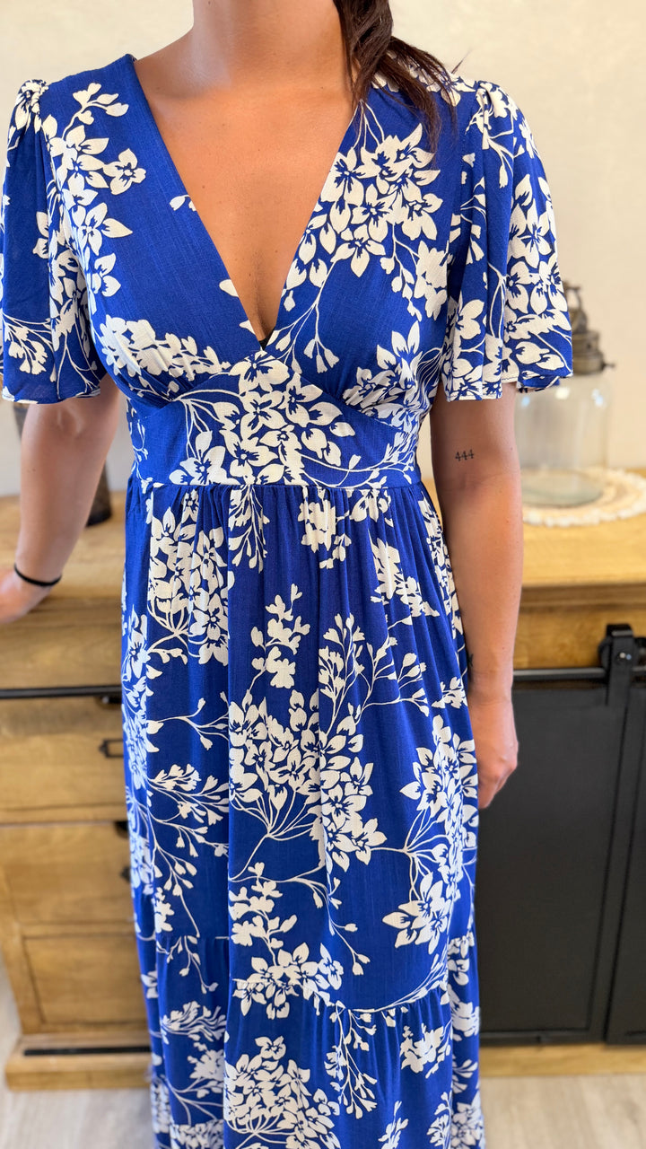 Robe longue Mulan bleu