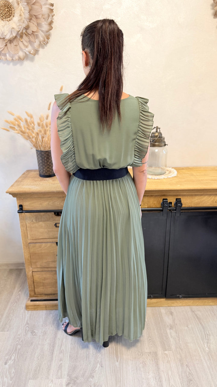 Robe longue Berenice Kaki