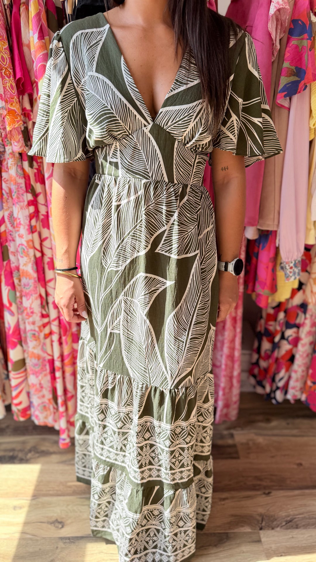 Robe longue Julya CURVY Kaki