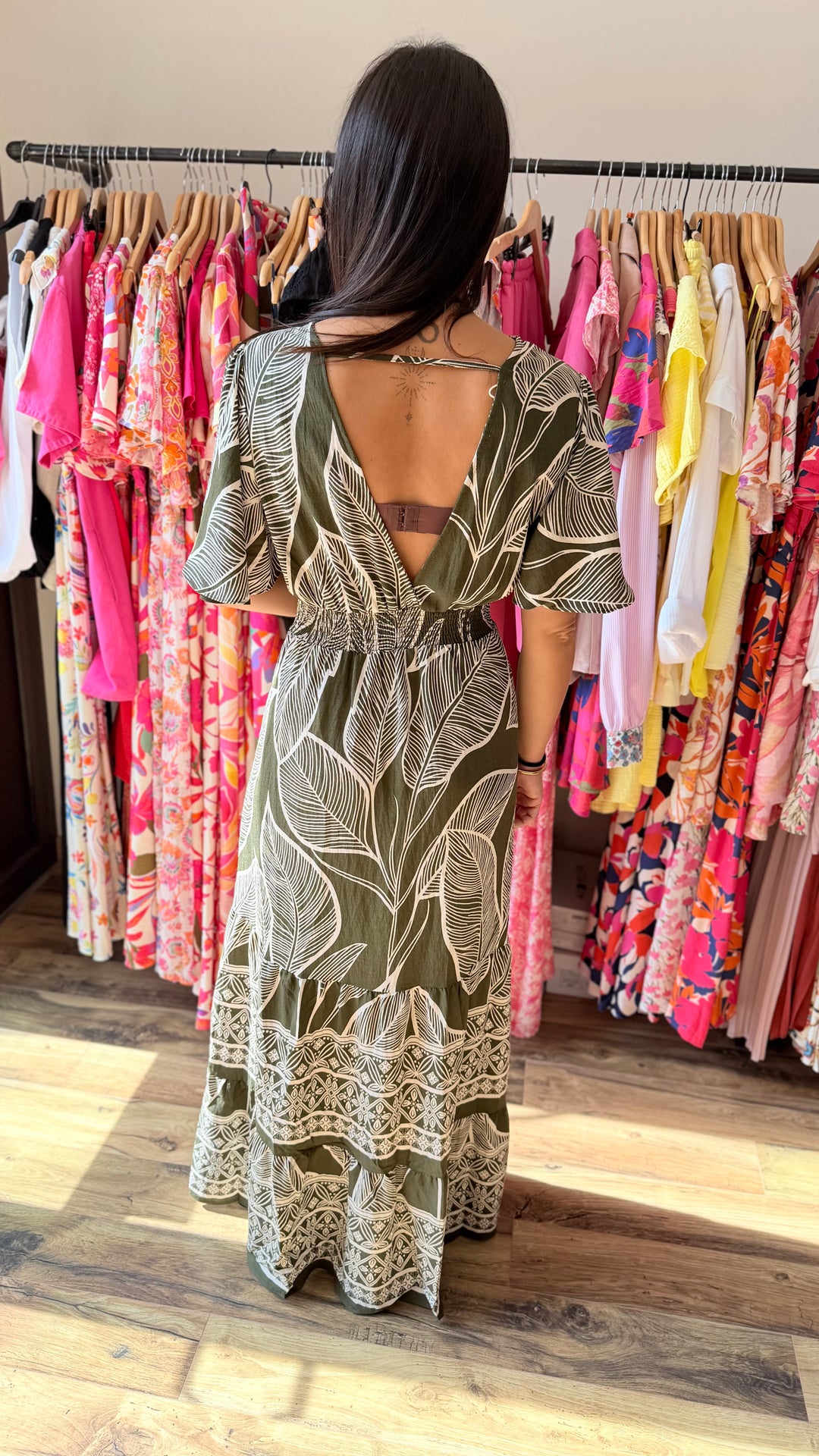 Robe longue Julya CURVY Kaki