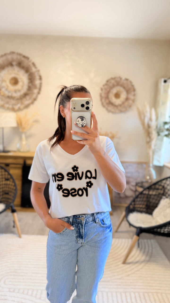 Teeshirt la vie en rose Noir