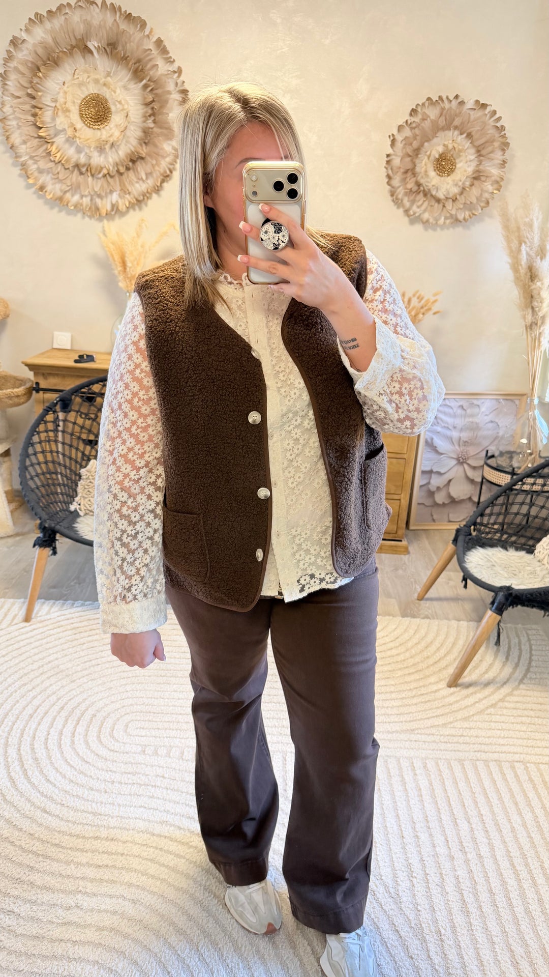 Gilet Charly chocolat CURVY