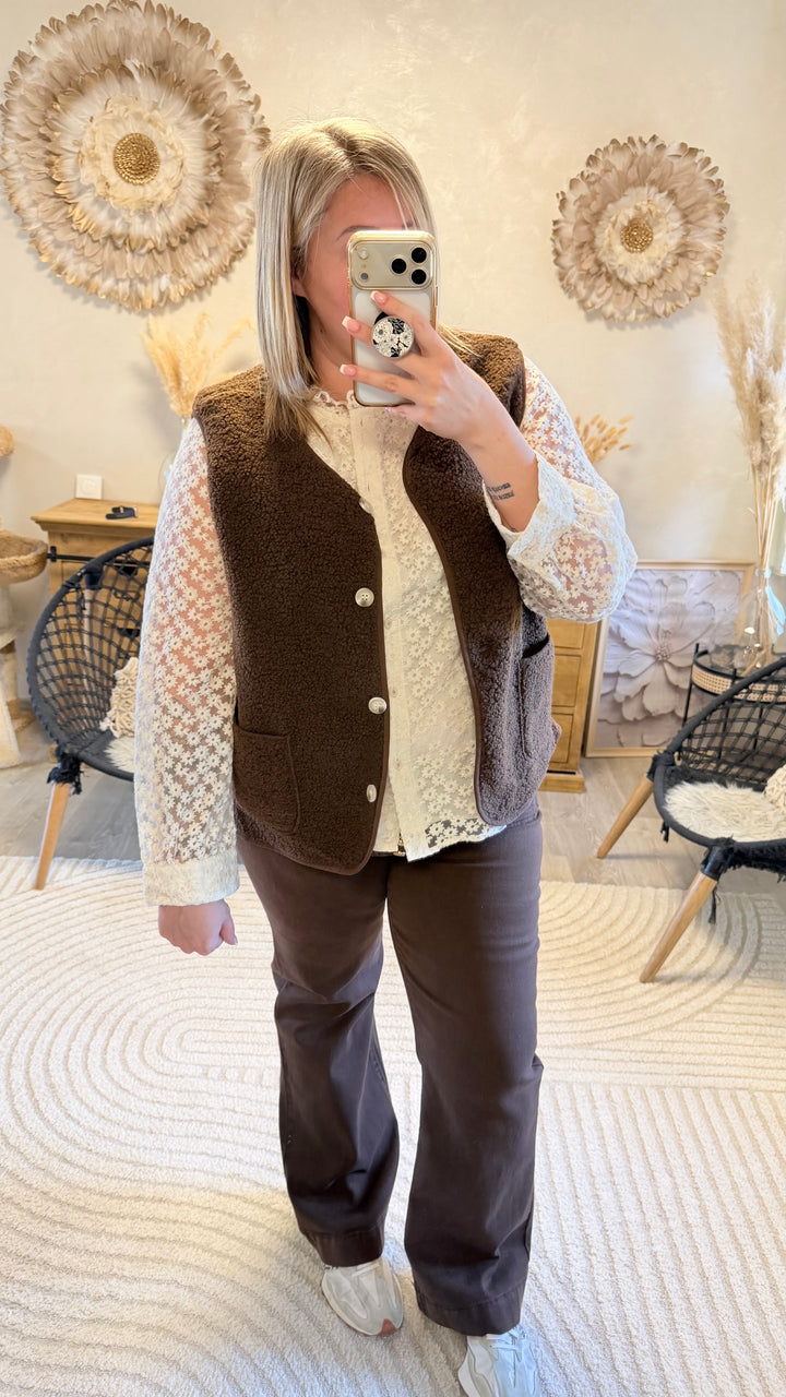 Gilet Charly chocolat CURVY