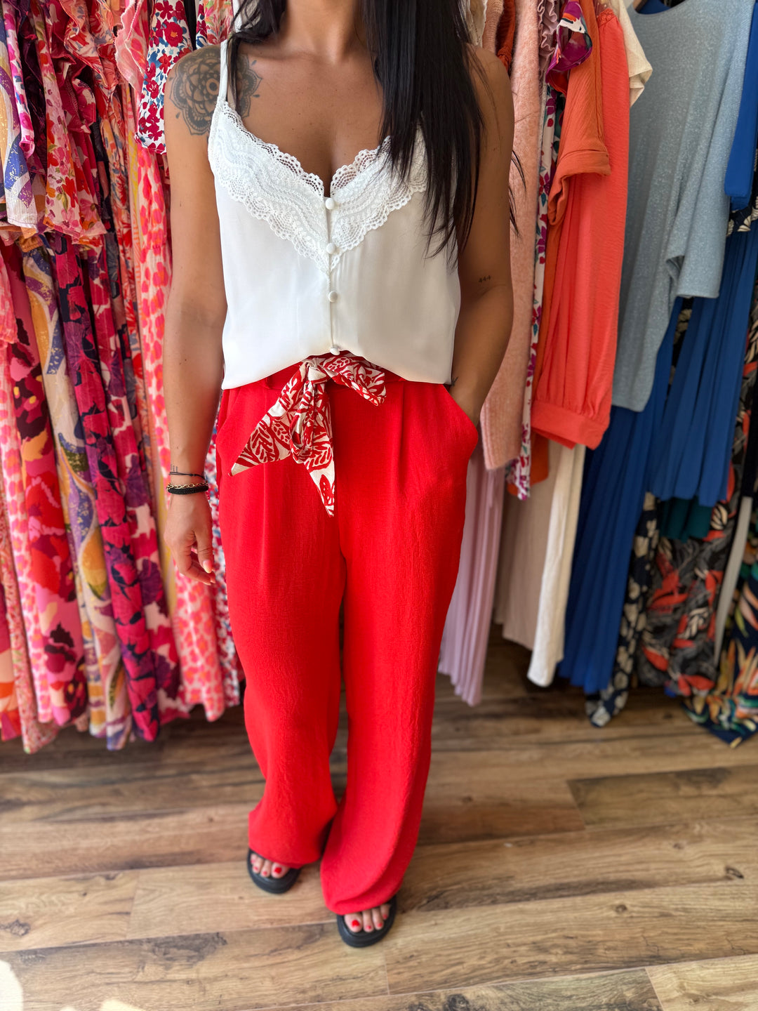 Pantalon Eliam rouge