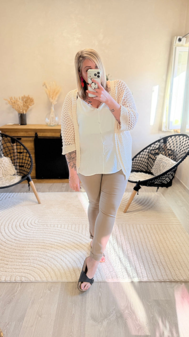 Jean Finda taupe CURVY