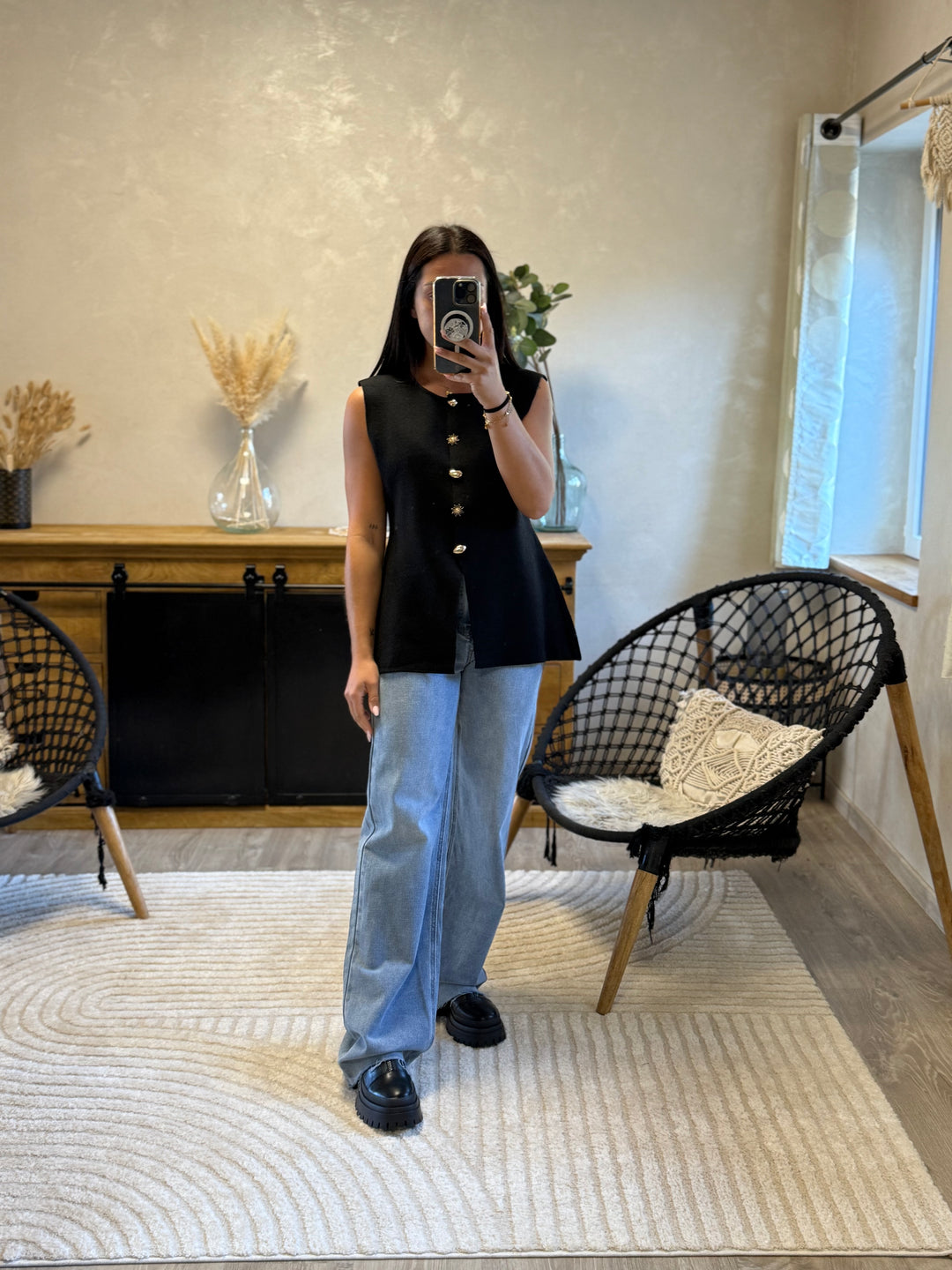 Pull sans manches Sady noir