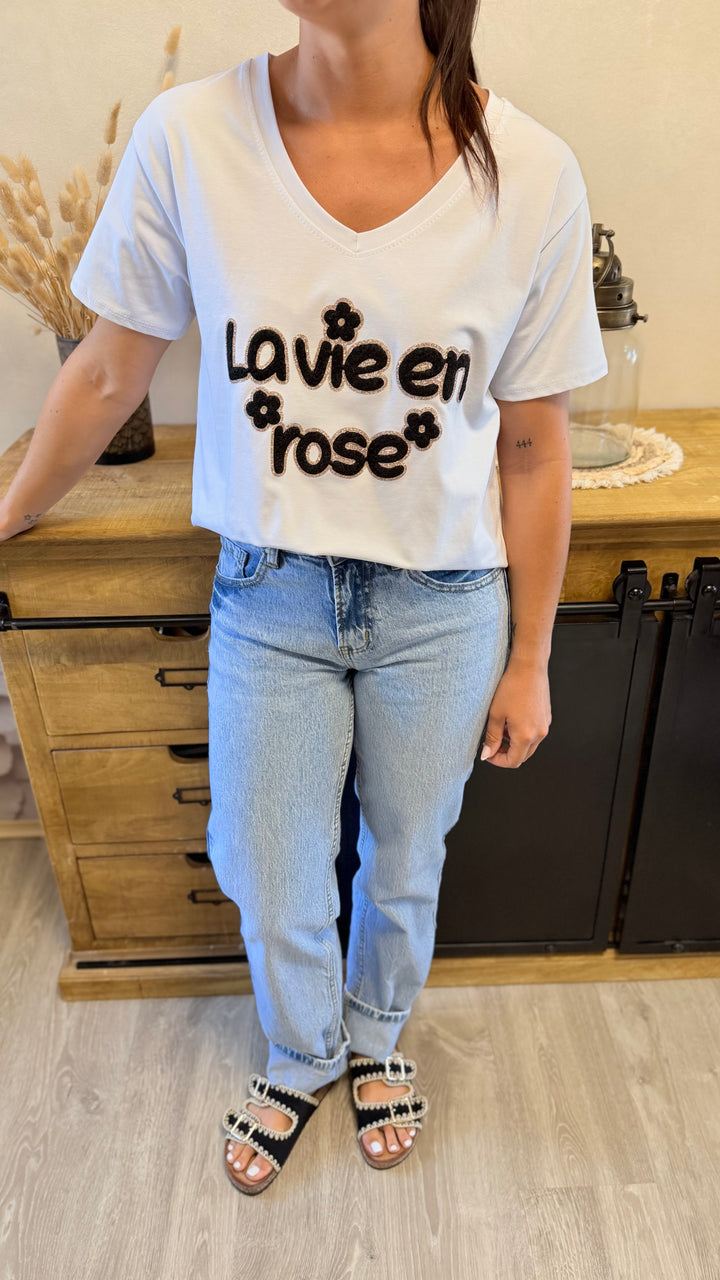 Teeshirt la vie en rose Noir