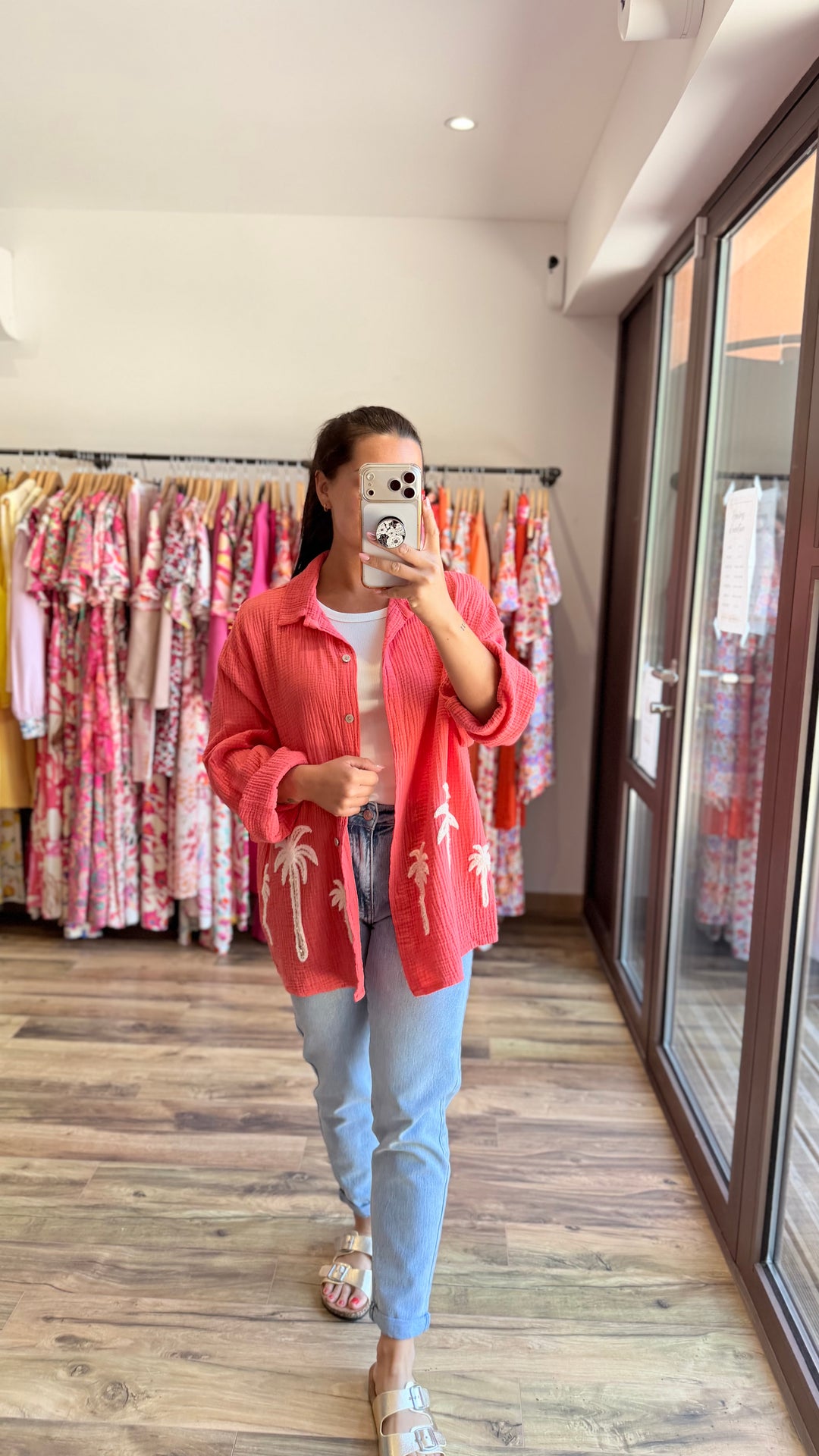 Chemise Palm Corail