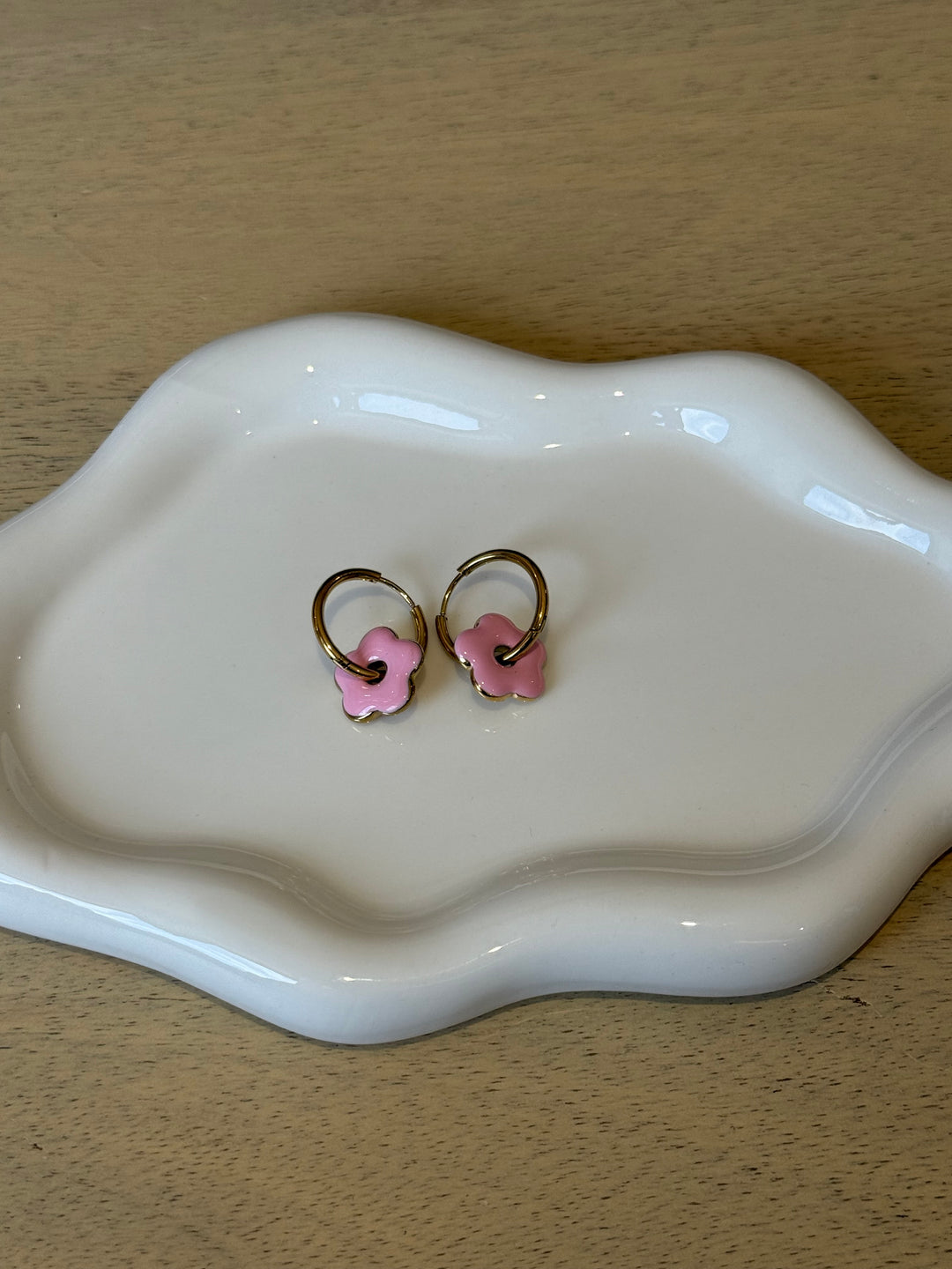 Boucles d’oreilles petites fleurs rose