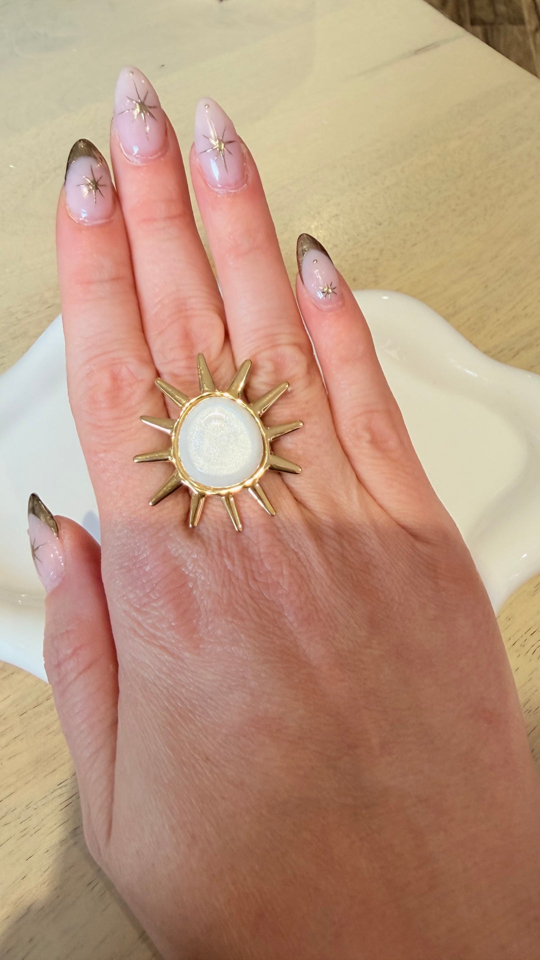 Bague soleil nacré