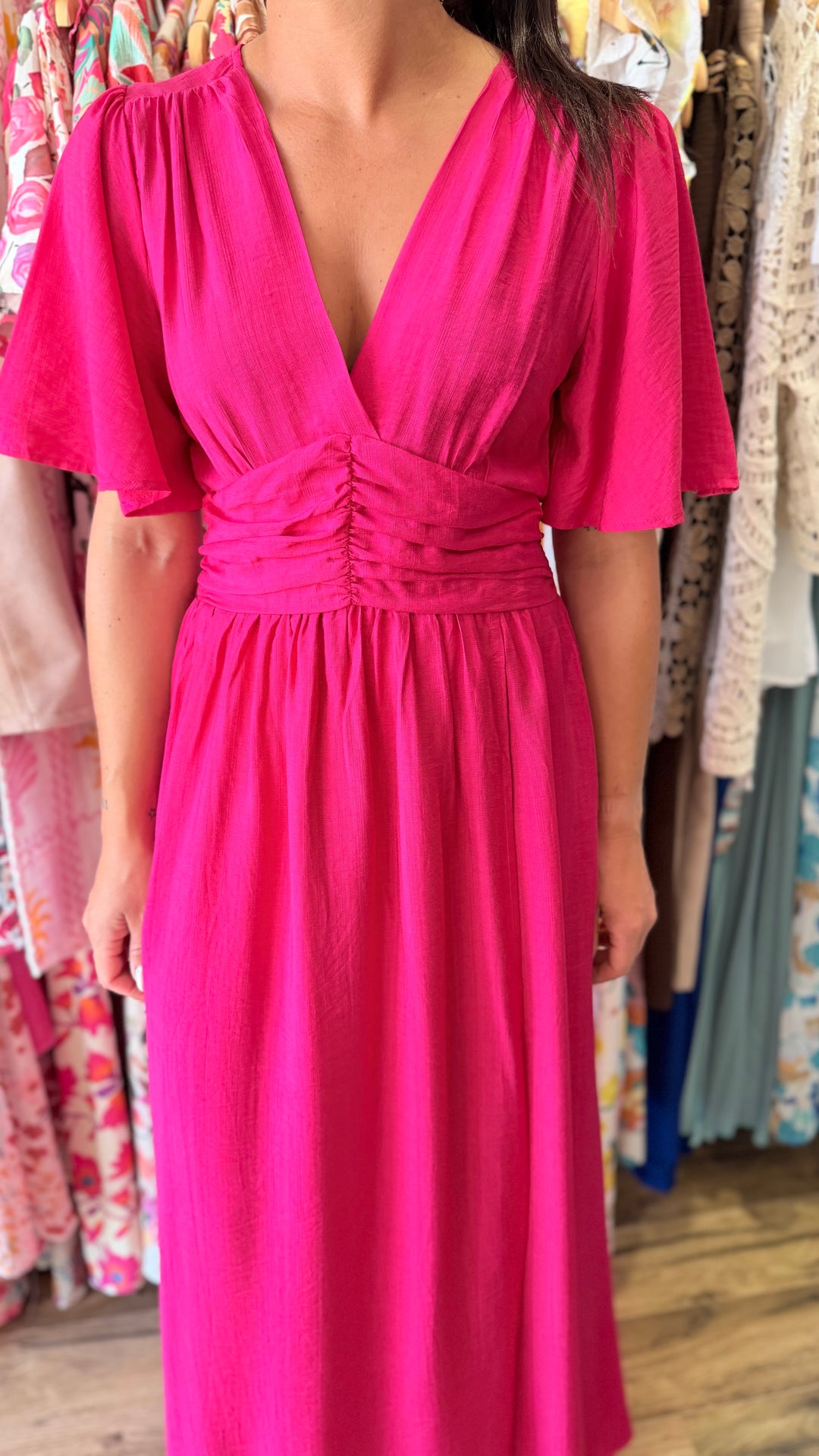 Robe longue Appo rose fuschia