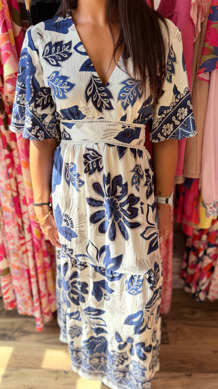 Robe longue Coline CURVY Marine