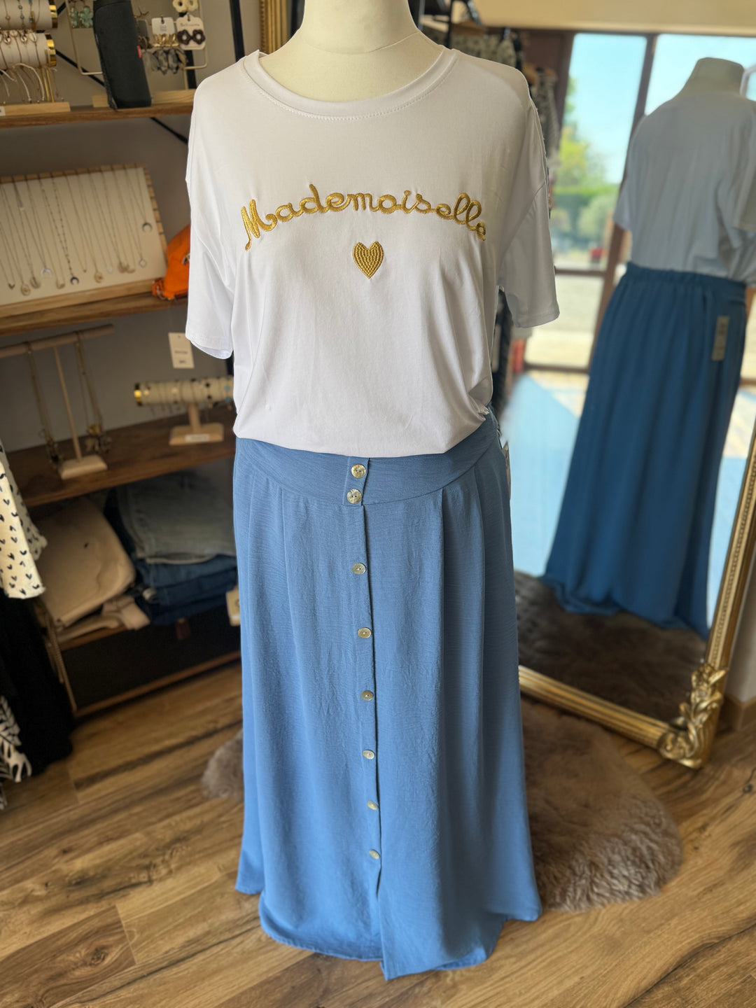 Teeshirt mademoiselle doré