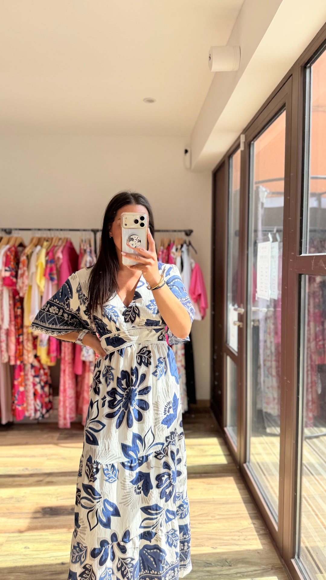 Robe longue Coline CURVY Marine