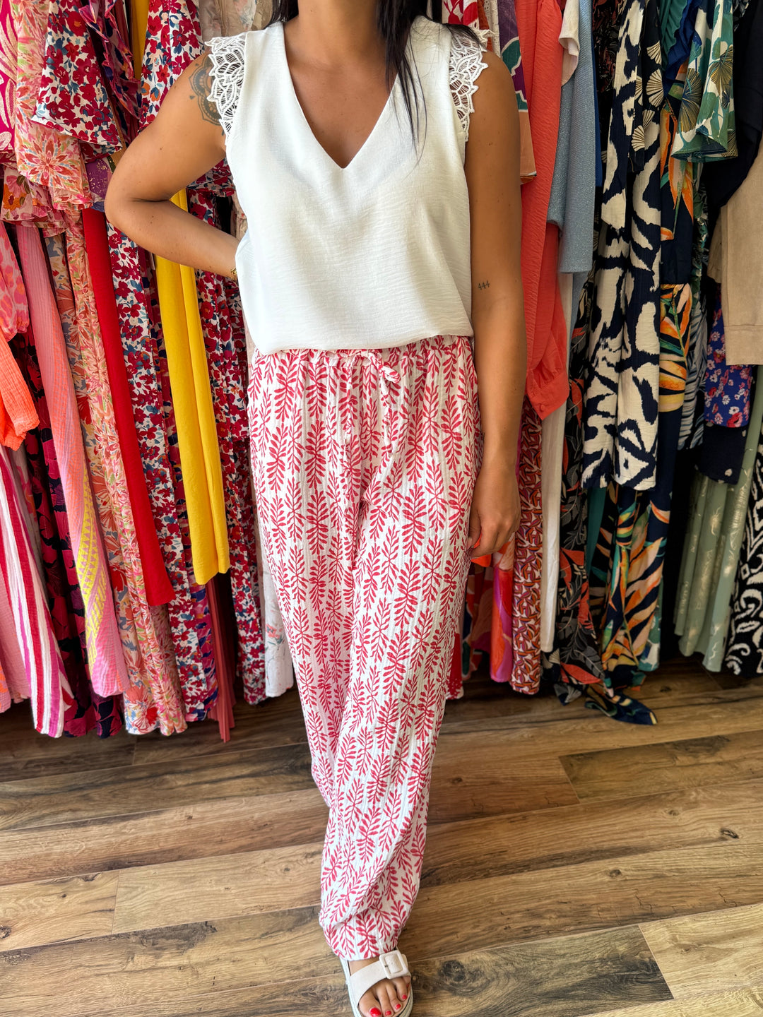 Pantalon Oria rouge CURVY