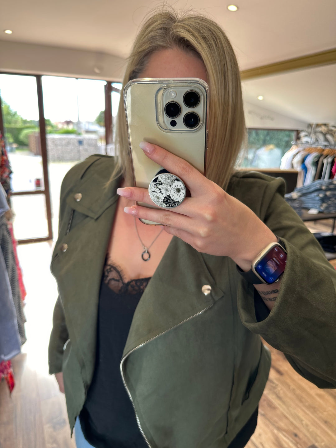 Veste suédine kaki (Curvy)