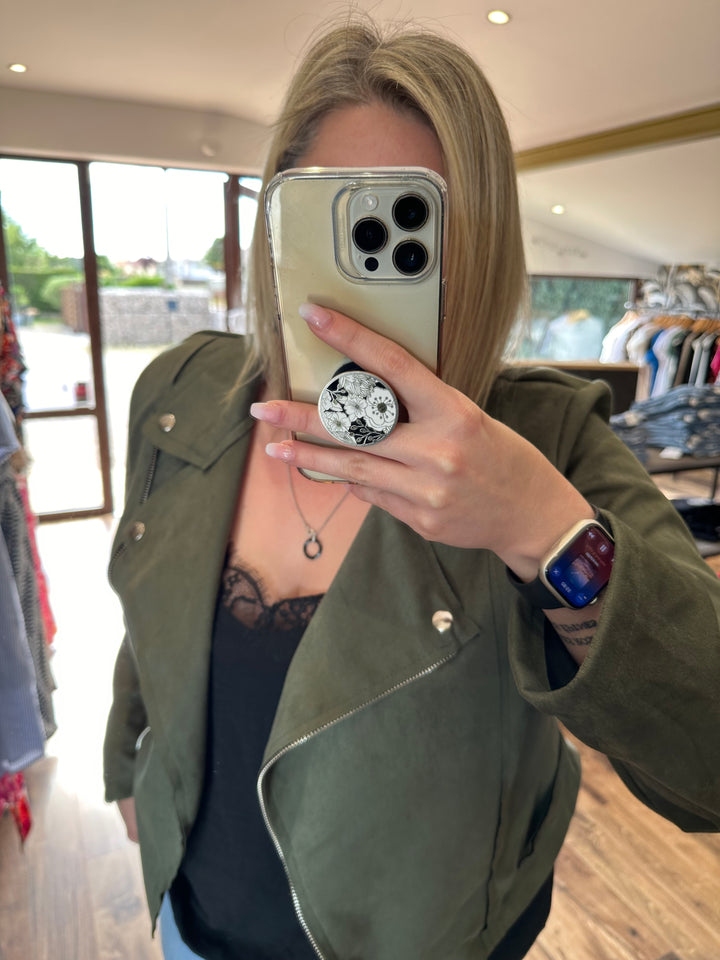 Veste suédine kaki (Curvy)