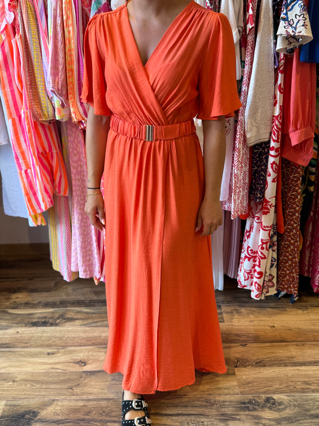 Robe longue Victor orange CURVY
