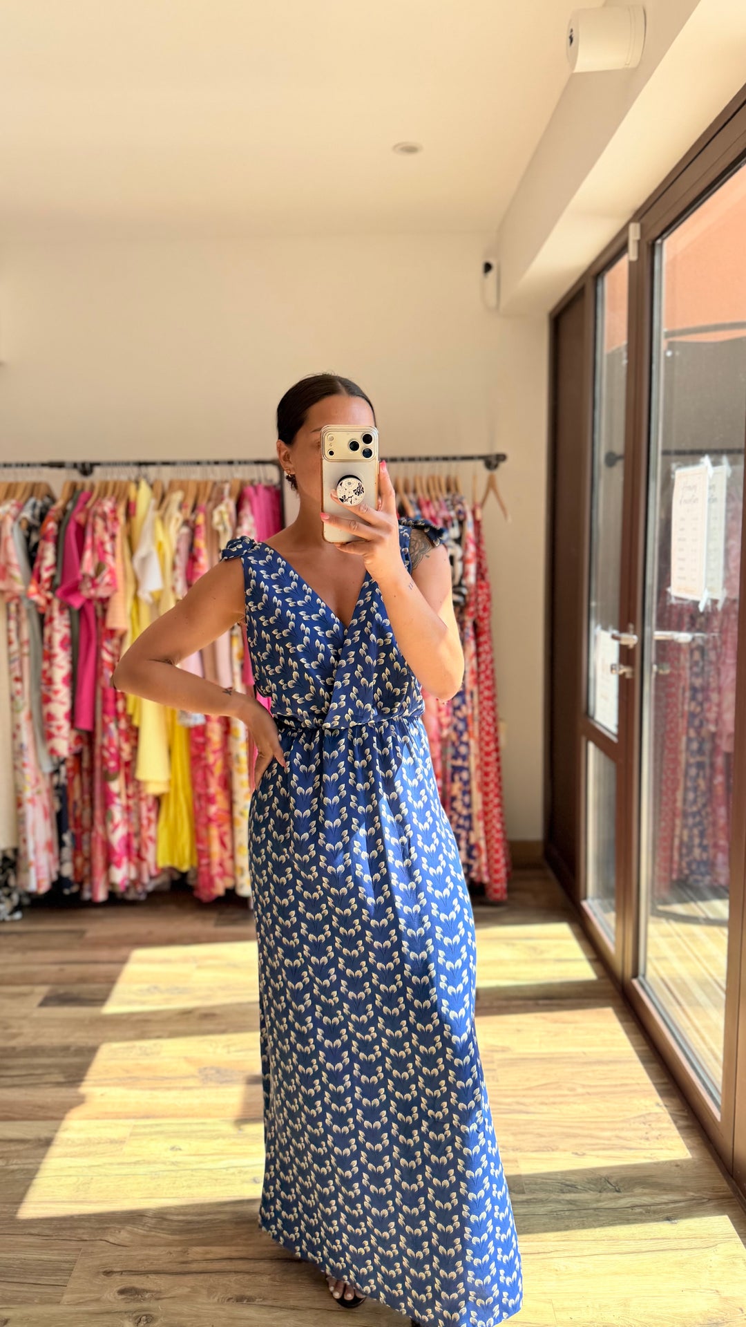 Robe longue Mahé CURVY bleu