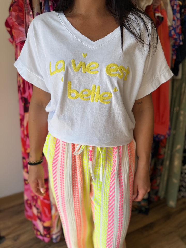 Teeshirt la vie est belle jaune CURVY