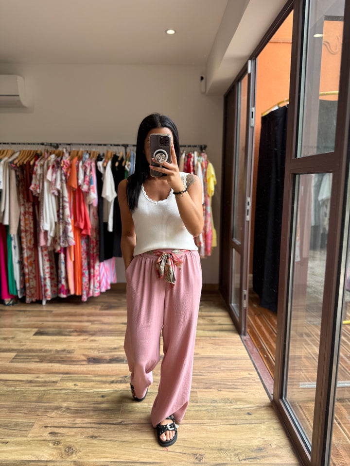 Pantalon Julie rose CURVY