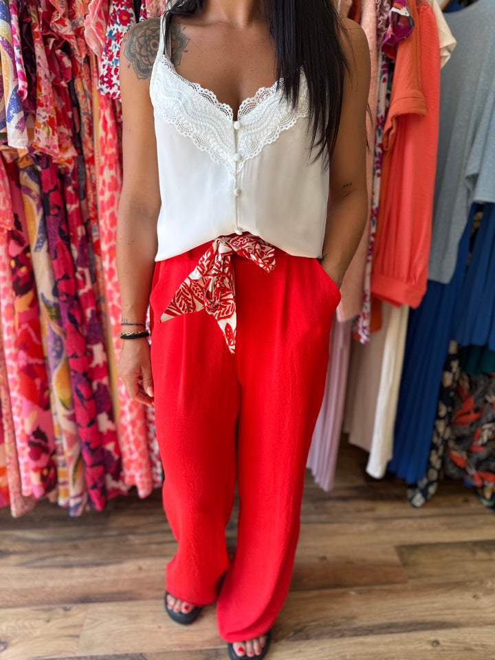 Pantalon Eliam rouge
