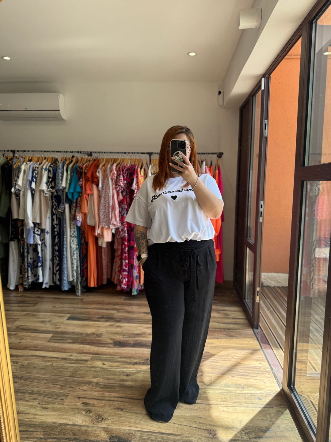 Pantalon fluide noir CURVY