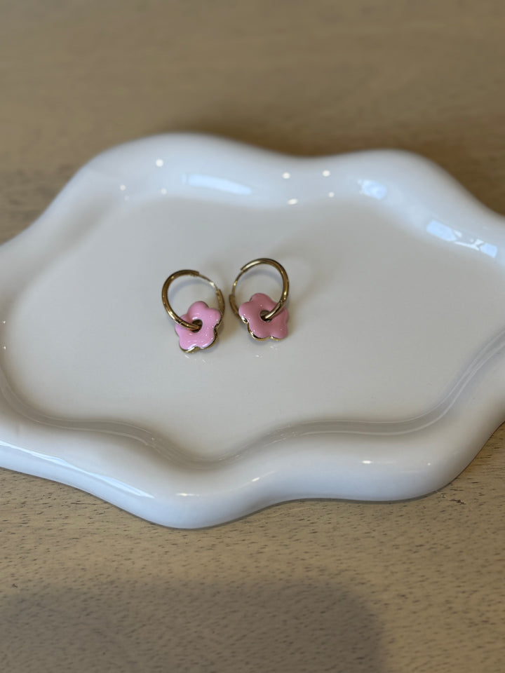 Boucles d’oreilles petites fleurs rose