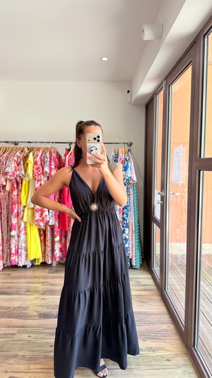 Robe longue Soleil noir CURVY