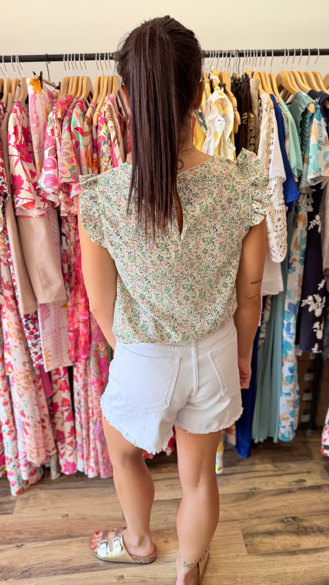 Short en jean blanc Omega