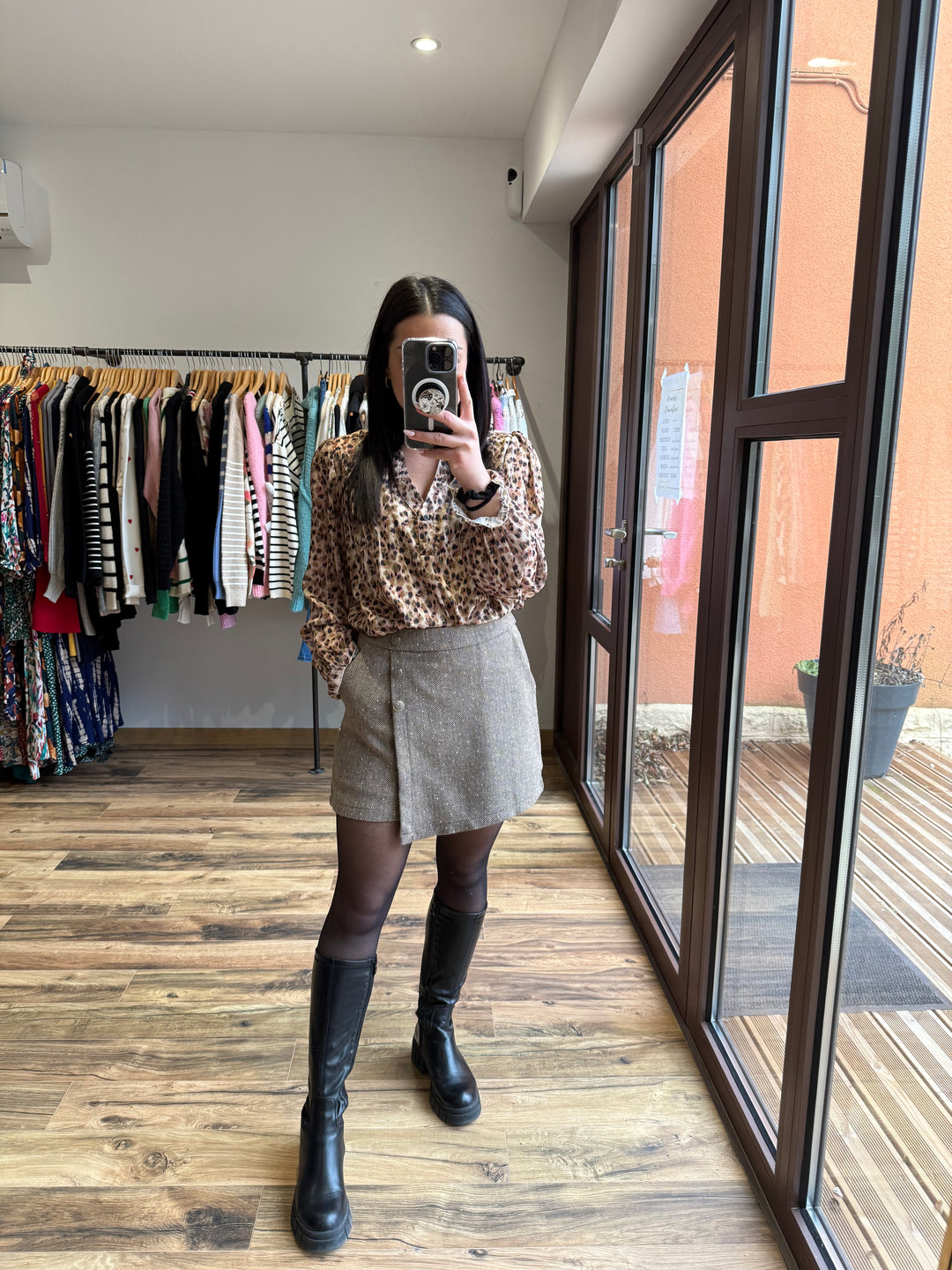 Jupe short Jule café