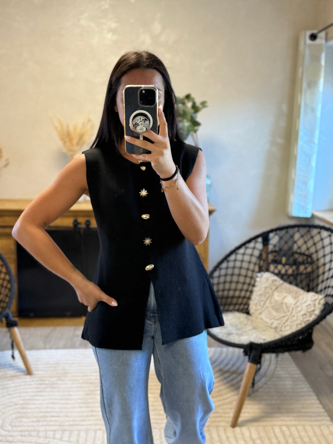 Pull sans manches Sady noir