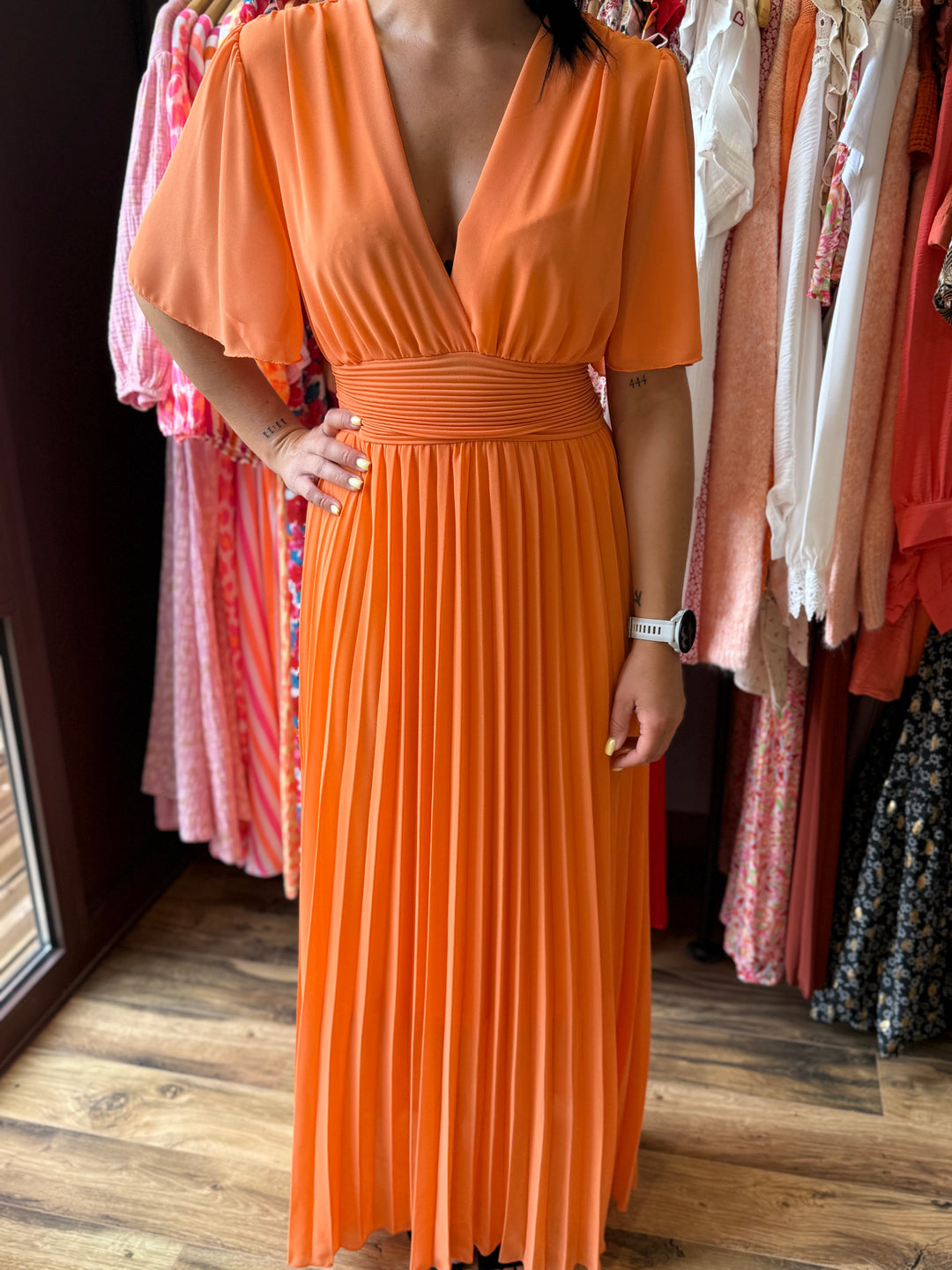 Robe longue Aglaé orange