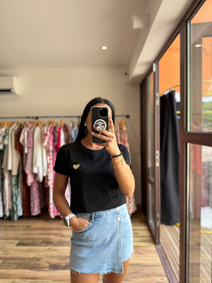 Teeshirt petit cœur doré