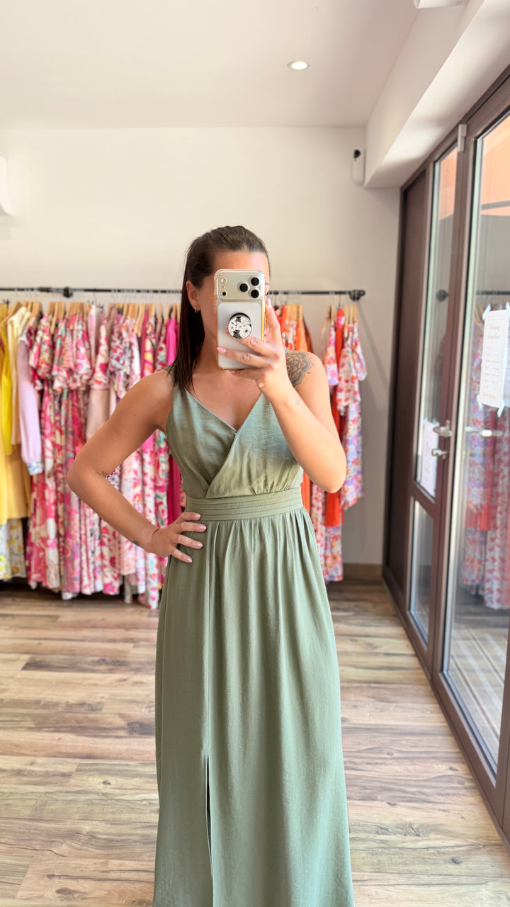 Robe longue Molly kaki