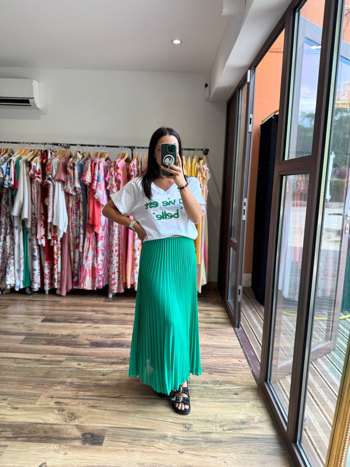 Teeshirt la vie est belle vert