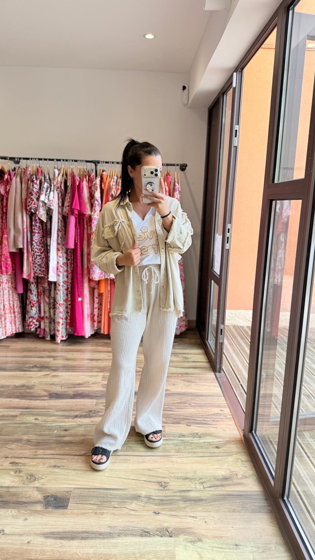 Veste jean Aloyse beige