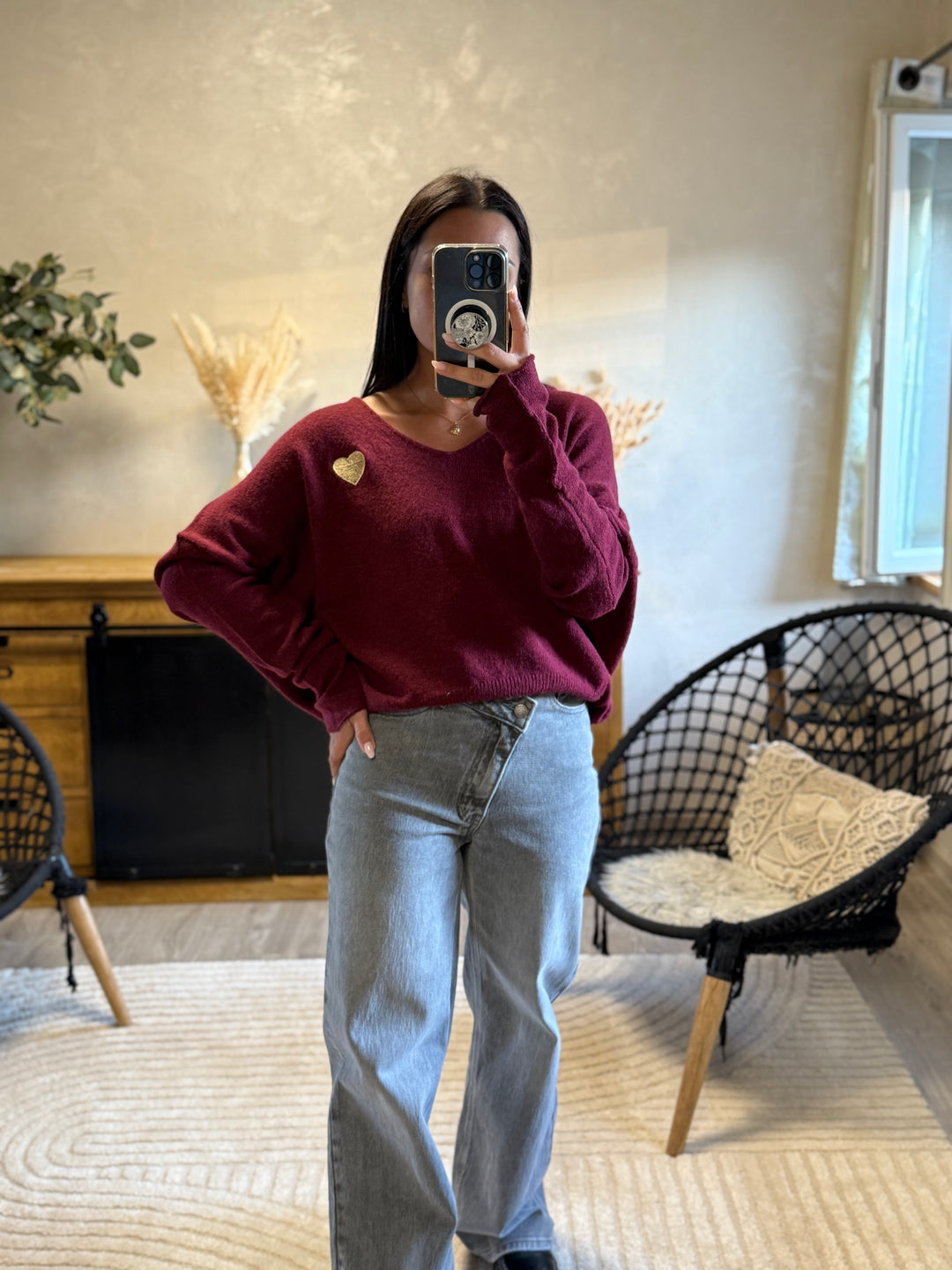 Pull Veronica bordeaux