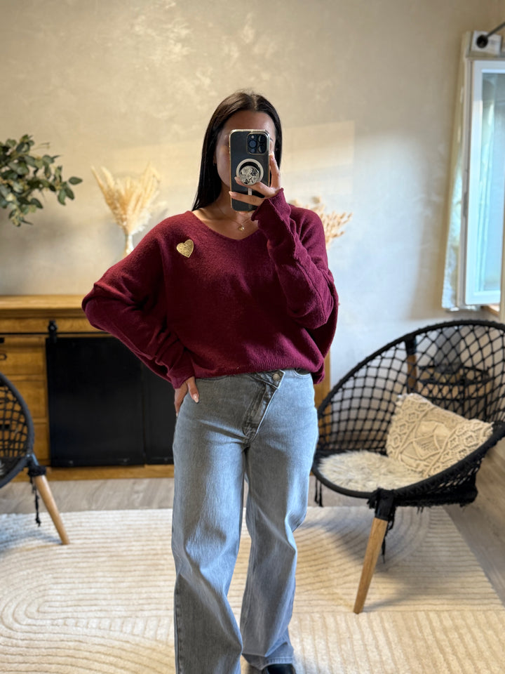 Pull Veronica bordeaux