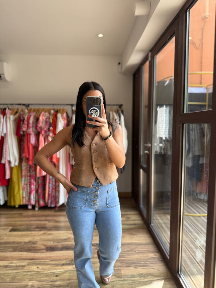 Gilet sans manches suédine