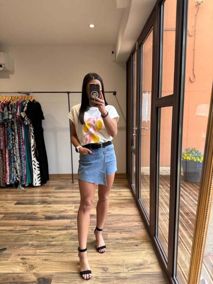 Jupe short jean