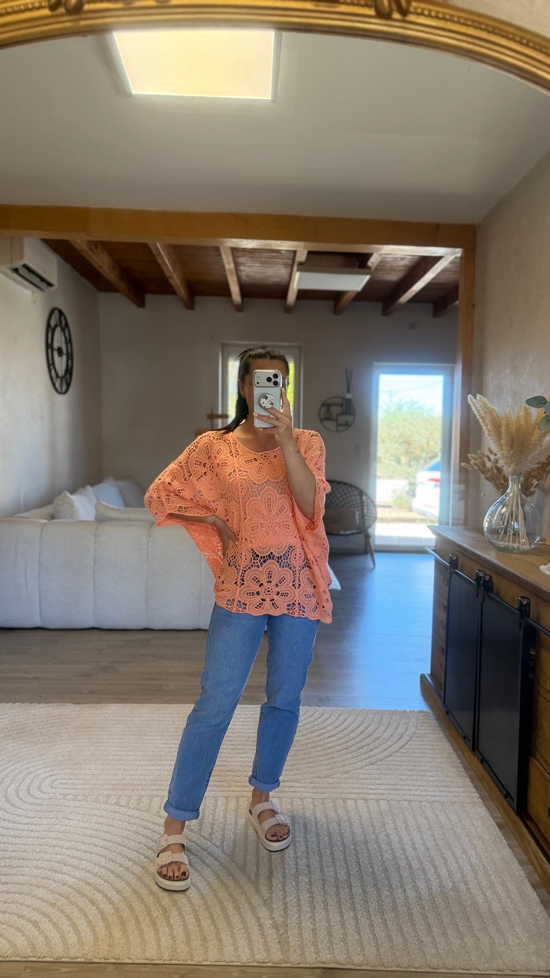 Top crochet orange