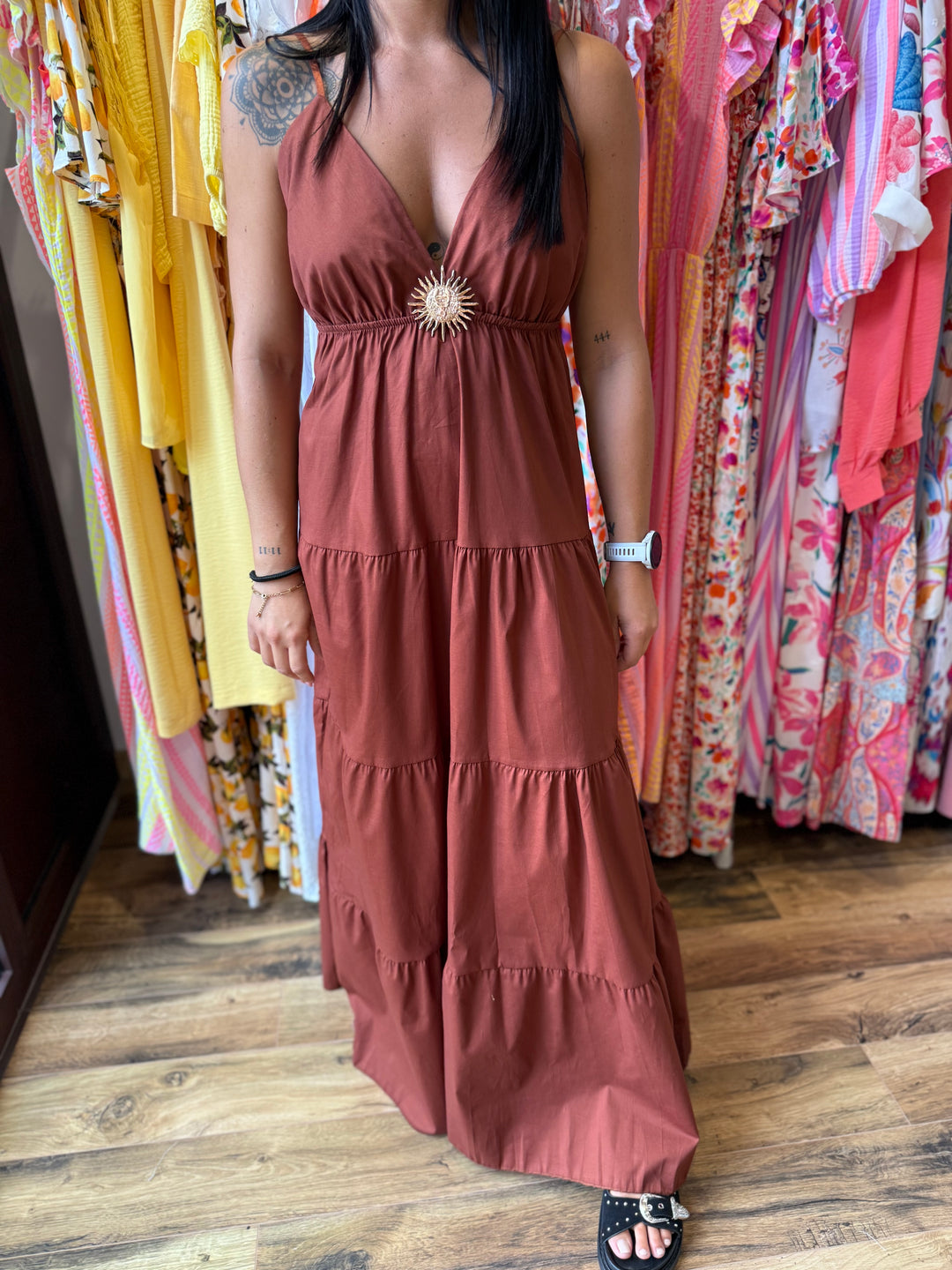 Robe longue Tristan terracotta