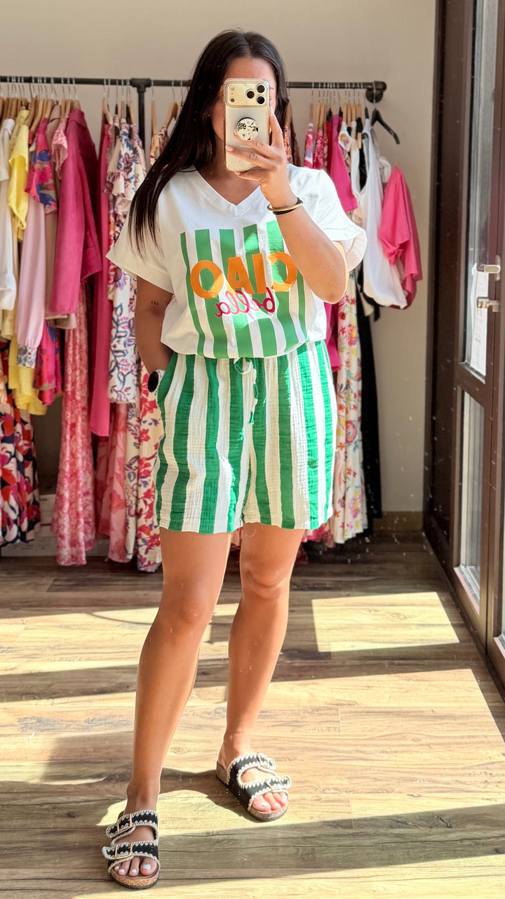 Teeshirt Ciao Bella vert CURVY