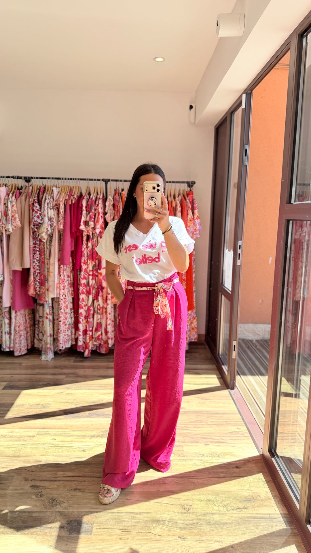 Pantalon Candice fushia CURVY