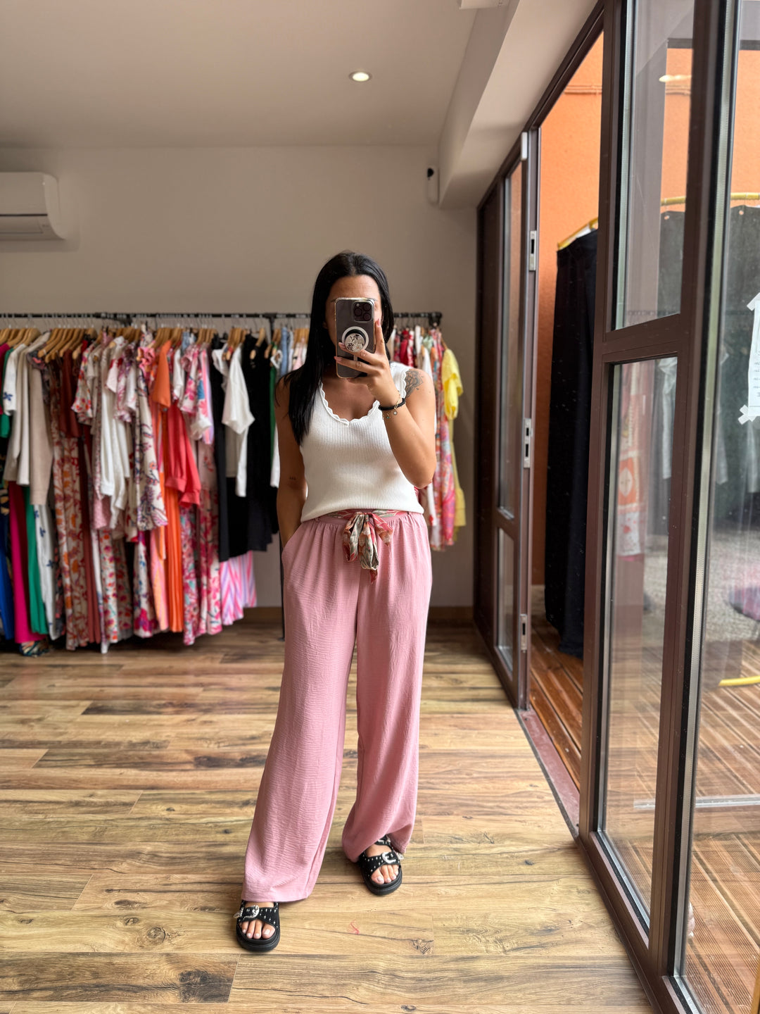 Pantalon Julie rose CURVY