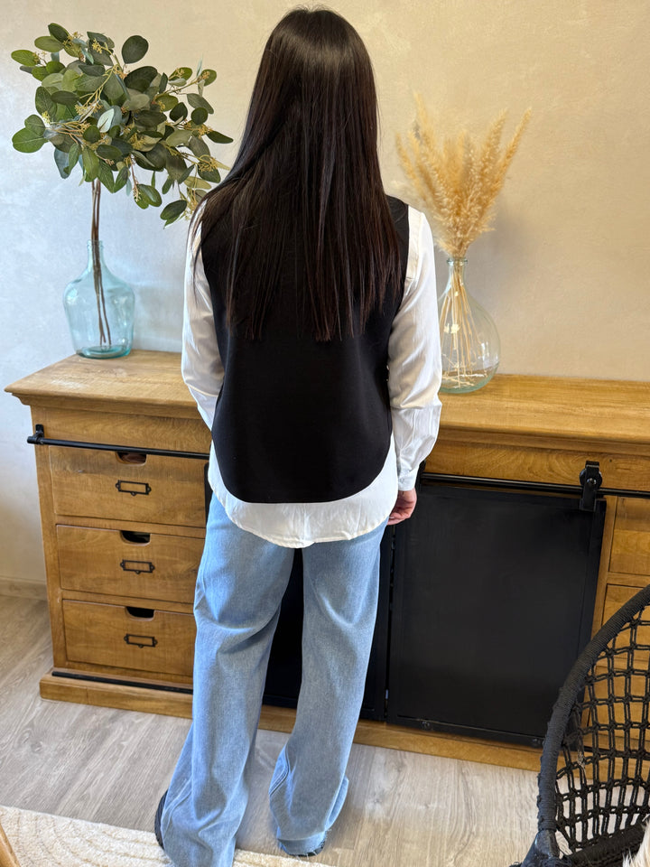 Pull sans manches noir